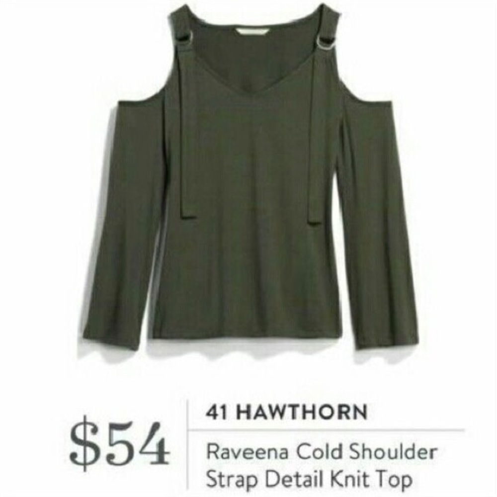 41 Hawthorn Stitch Fix Cold-Shoulder Top Green